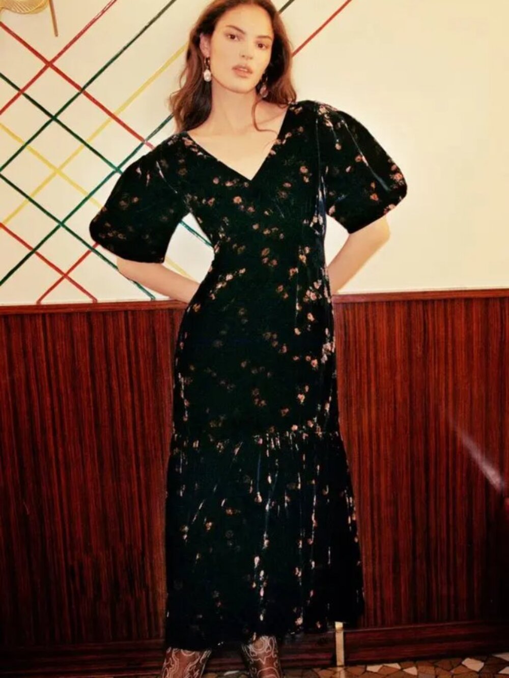 Sea New York Rayna Velvet Dress in Black Size 6